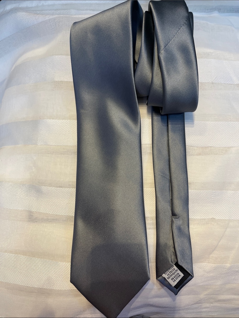 Geoffrey Beene Slate Gray Satin Men's Tie